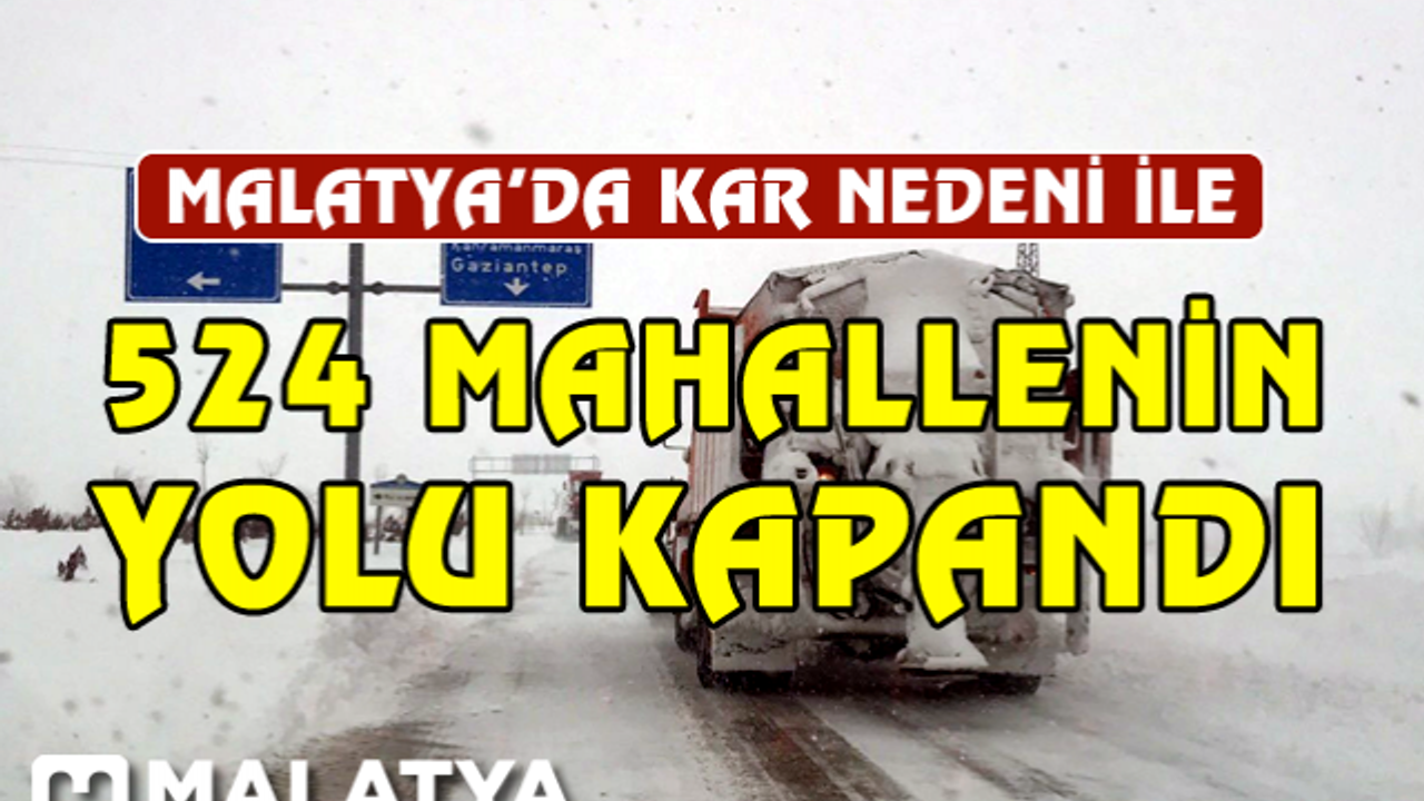 Malatya’da kar nedeniyle 524 mahallenin yolu kapandı
