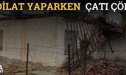 Tadilat yaparken çatı çöktü : 1 Yaralı