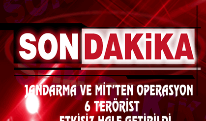 Jandarma ve MİT'ten ortak operasyon: 6 terörist etkisiz hale getirildi