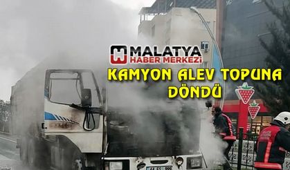 Seyir halindeki kamyon alev topuna döndü