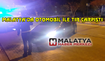 Tır ile otomobil çarpıştı