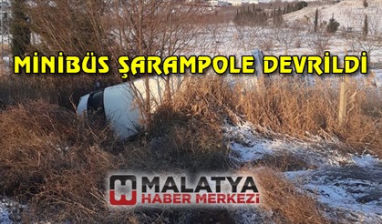 Minibüs şarampole devrildi