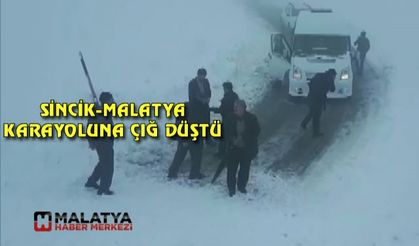 Sincik-Malatya karayoluna çığ düştü, araçlar mahsur kaldı