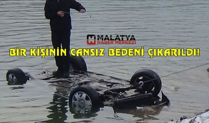 Gölete uçan otomobilden 1 kişinin cansız bedeni çıkarıldı