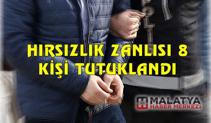 Hırsızlık zanlısı 8 kişi tutuklandı