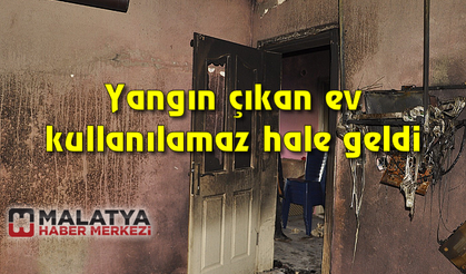 Yangın çıkan ev kullanılamaz hale geldi