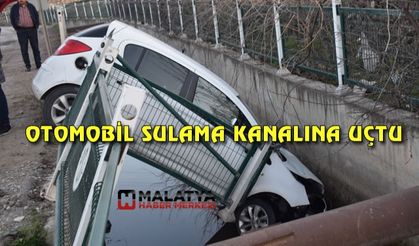 Malatya'da otomobil sulama kanalına uçtu: 2 yaralı