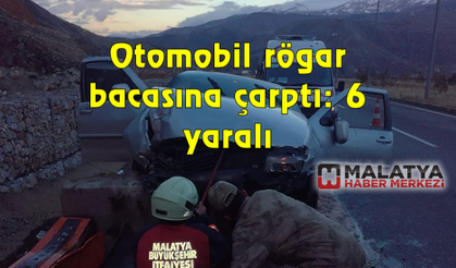 Otomobil rögar bacasına çarptı: 6 yaralı