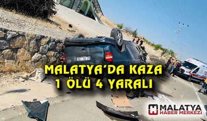 Malatya’da trafik kazası: 1 ölü, 4 yaralı