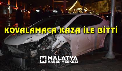 Malatya'da polis şüpheli kovalamacası kazayla bitti: 1 yaralı