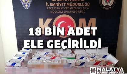 Malatya'da 18 bin sahte bandrollü boş makaron ele geçirildi