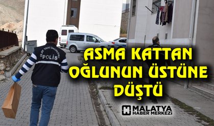 Asma kattan oğlunun üzerine düştü