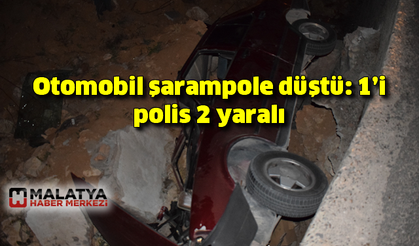 Otomobil şarampole düştü: 1'i polis 2 yaralı