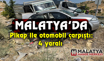 pikap ile otomobil çarpıştı: 4 yaralı