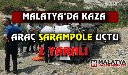 Şarampole uçan otomobilde bulunan 2 kişi yaralandı