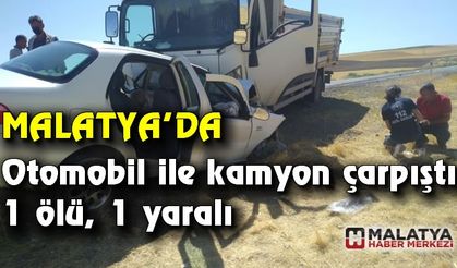 Otomobil ile kamyon çarpıştı: 1 ölü, 1 yaralı