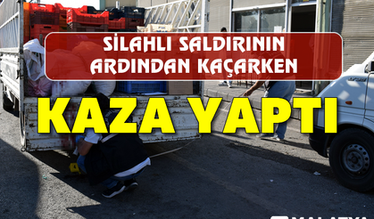 Silahlı saldırının ardından kaçarken kaza yaptı