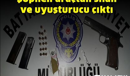 Şüpheli araçtan silah ve uyuşturucu çıktı