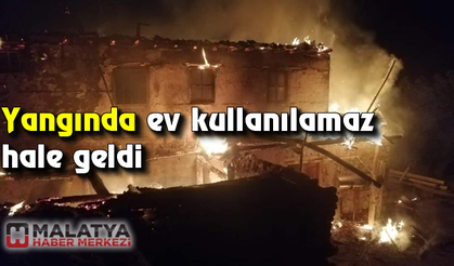 Yangında ev kullanılamaz hale geldi