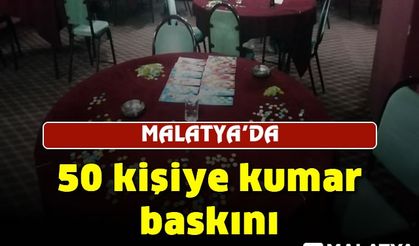 Malatya’da 50 kişiye kumar baskını