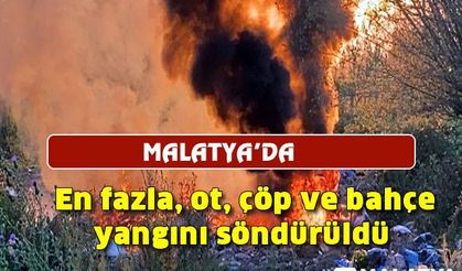 Malatya'da en fazla, ot, çöp ve bahçe yangını söndürüldü