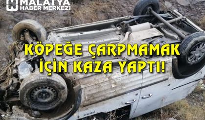 Köpeğe çarpmamak için manevra yapınca takla attı