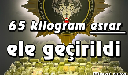 65 kilogram esrar ele geçirildi