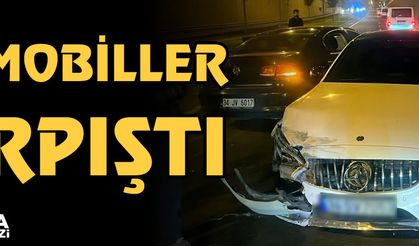 Alt geçitte otomobiller çarpıştı : 2 yaralı