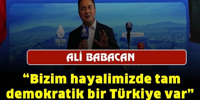 Babacan, "Bizim hayalimizde tam demokratik bir Türkiye var"