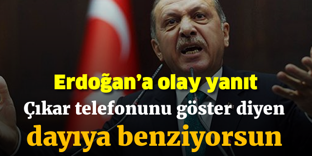 Erdoğan'a olay yanıt: Çıkar telefonunu göster diyen dayıya benziyorsun