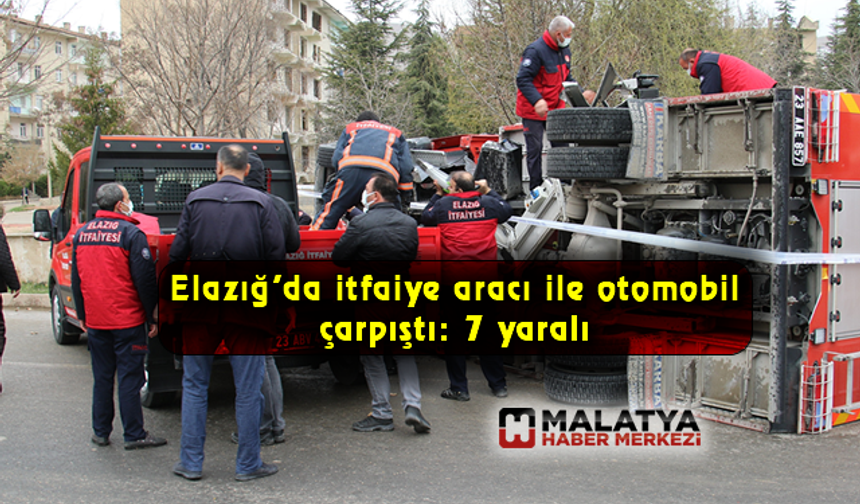 Elazığ’da itfaiye aracı ile otomobil çarpıştı: 7 yaralı