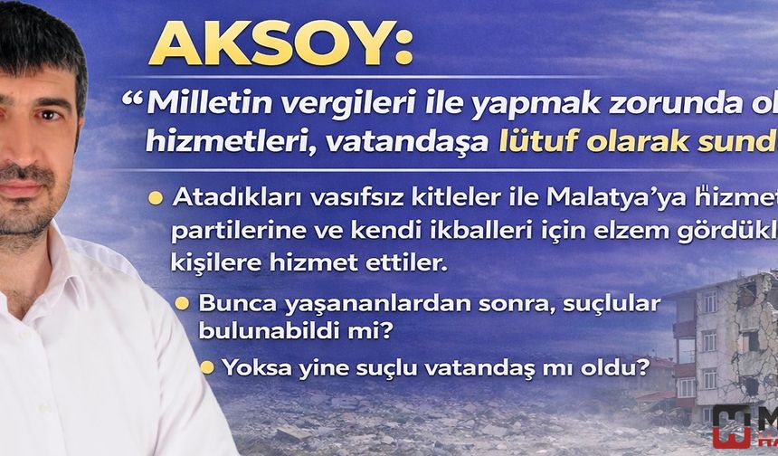 Milletin vergileri ile yapmak zorunda oldukları hizmetleri, vatandaşa  lütuf olarak sundular!